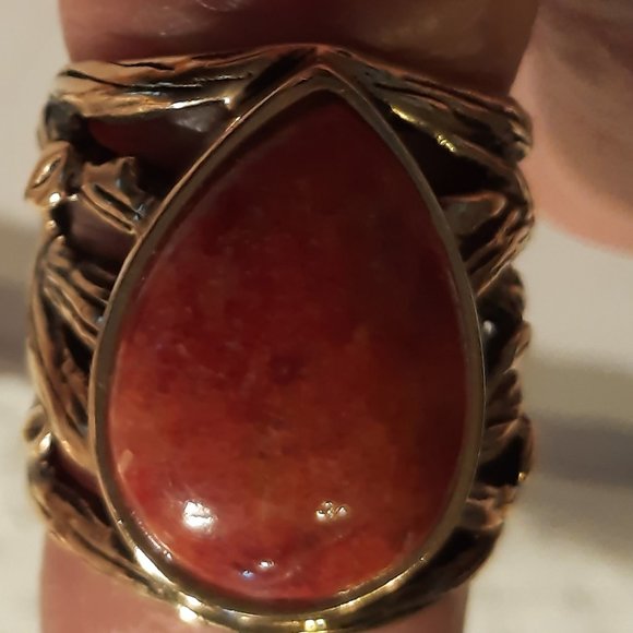 Barse Thailand Jewelry - Vintage Bronze & Coral Ring by BARSE THAILAND